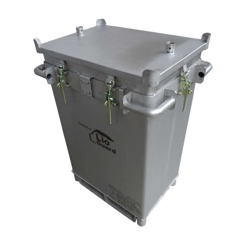 Caja de transporte de batería de litio dañada P908