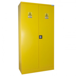 Armario de seguridad para productos peligrosos, alto, de 2 puertas, amarillo