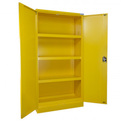 Armario de seguridad para productos peligrosos, alto, de 2 puertas, amarillo