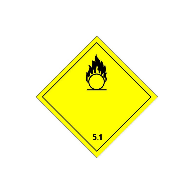 Etiquette de Danger 100x100 classe 5.1 - Rouleau de 1000u