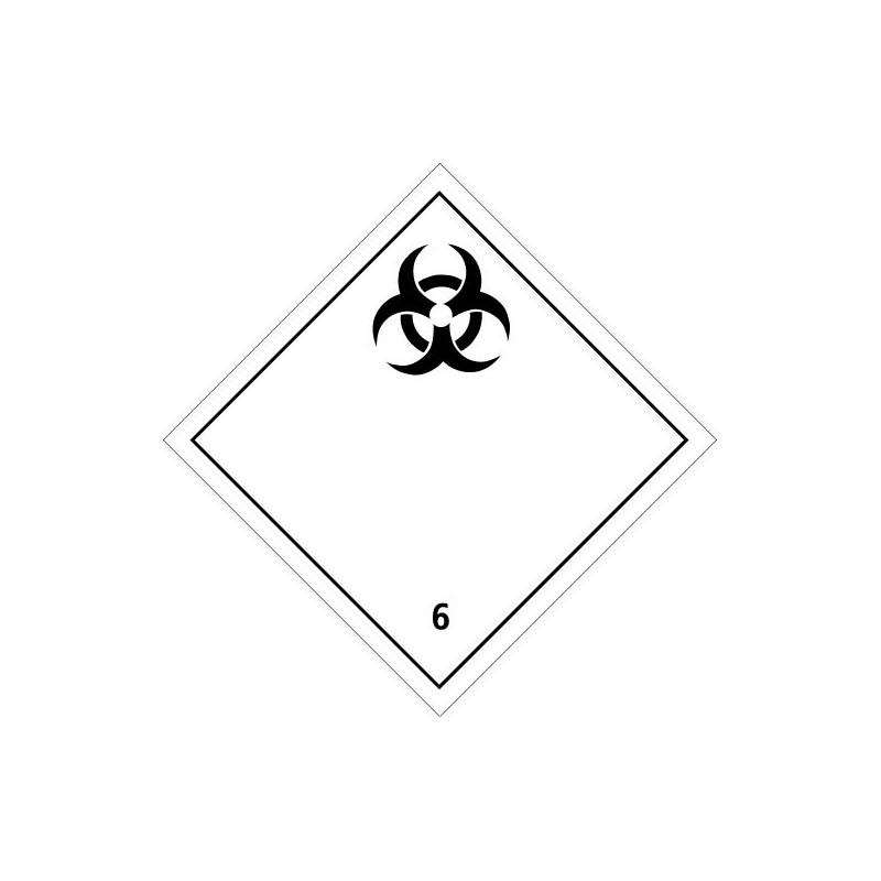 Etiquette de Danger 100x100 classe 6.2 - Rouleau de 1000u