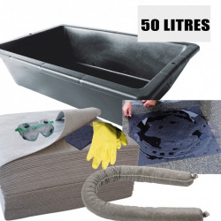 Kit de intervención para hidrocarburos de 50 l conforme al ADR