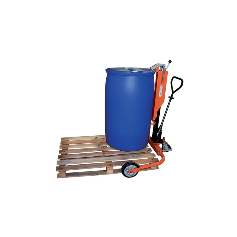 Carro portabarriles de 220 litros con tapones (borde) y capacidad de 250 kg