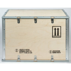 Caja de madera homologada para el transporte de mercancías peligrosas 4D/X