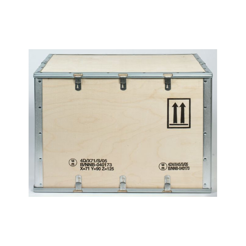 Caja de madera homologada para el transporte de mercancías peligrosas 4D/X
