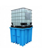 Cubeto de retención para depósitos IBC de 1000L en polietileno o acero galvanizado